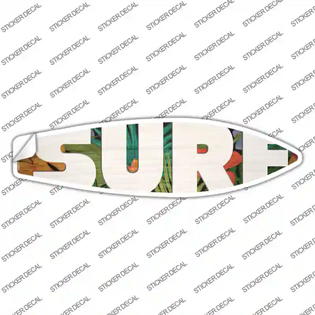 White Surf Novelty Surfboard Sticker Decal
