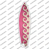 Pink Waves And Flowers Novelty Surfboard Sticker Decal