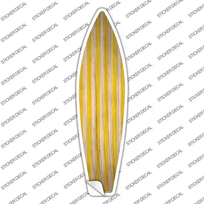 Yellow Striped Novelty Surfboard Sticker Decal