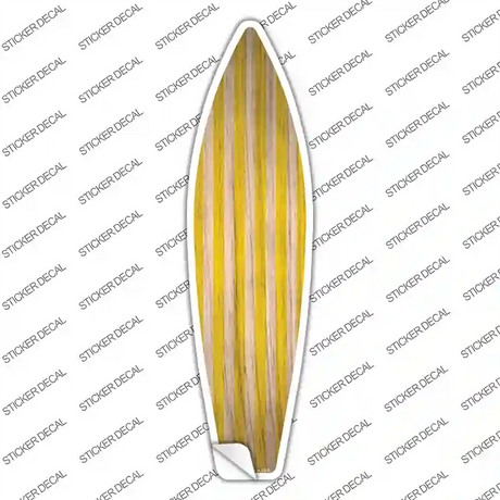 Yellow Striped Novelty Surfboard Sticker Decal