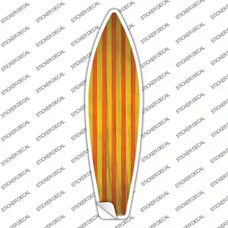 Orange And Yellow Striped Novelty Surfboard Sticker Decal