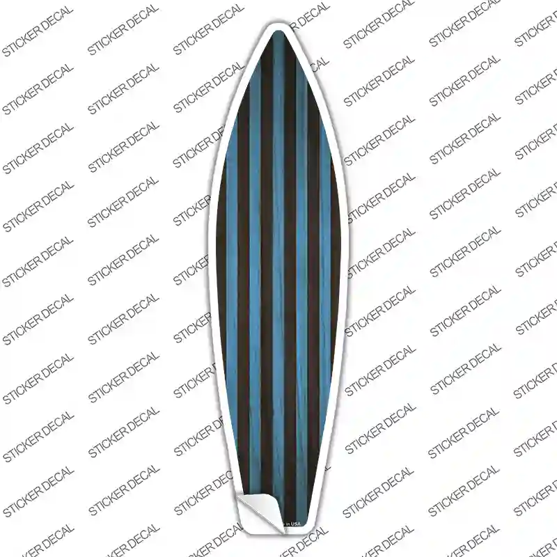 Blue And Black Striped Novelty Surfboard Sticker Decal