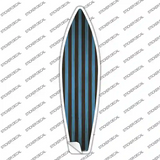 Blue And Black Striped Novelty Surfboard Sticker Decal
