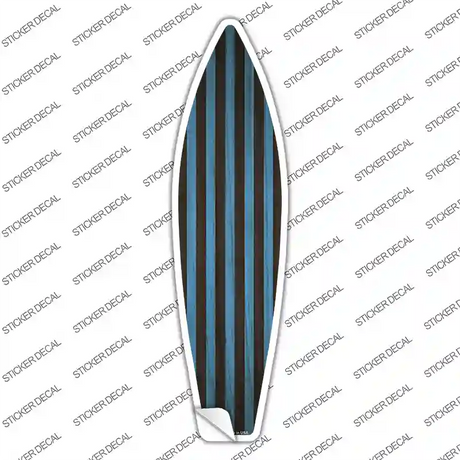 Blue And Black Striped Novelty Surfboard Sticker Decal