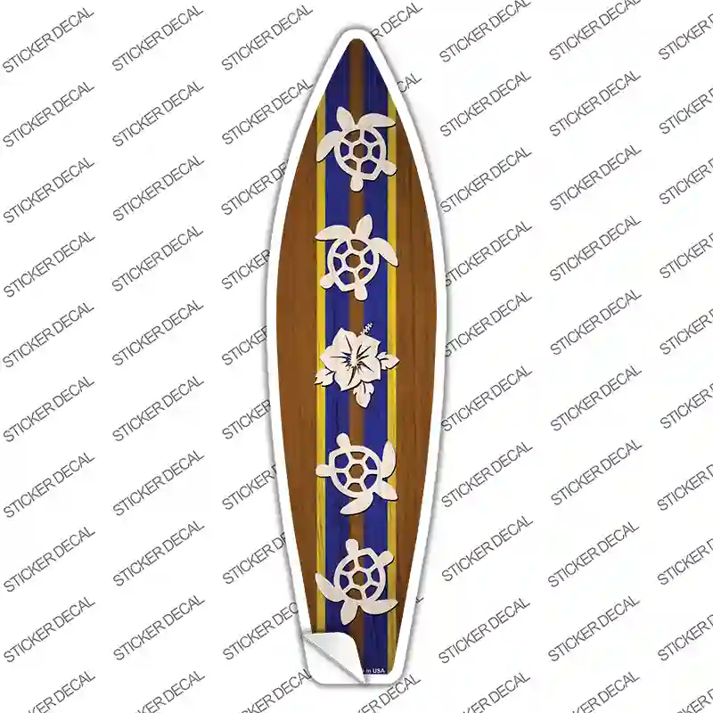 Turtles And Flower Novelty Surfboard Sticker Decal