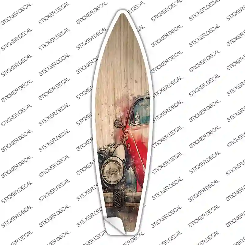 Red Small Car Novelty Surfboard Sticker Decal