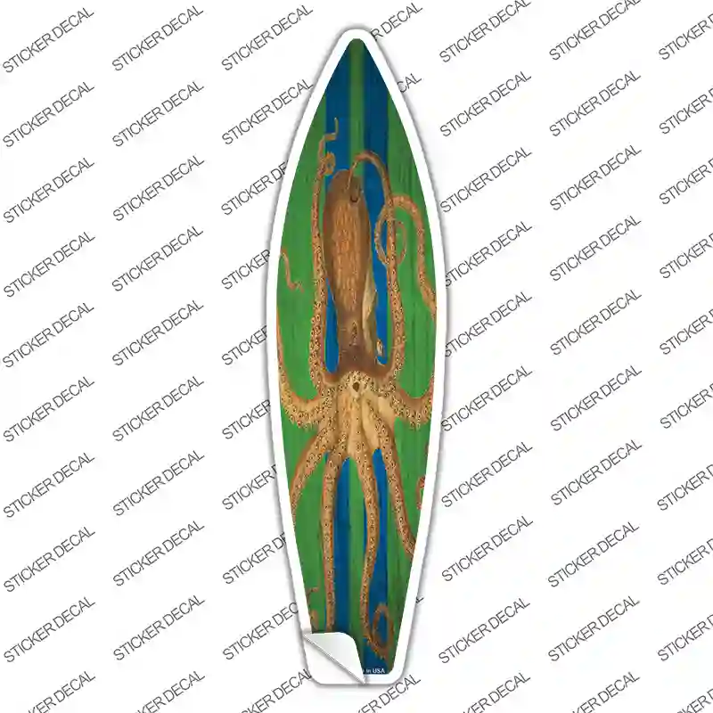 Octopus Blue Striped Novelty Surfboard Sticker Decal