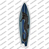 Seahorse Blue Striped Novelty Surfboard Sticker Decal