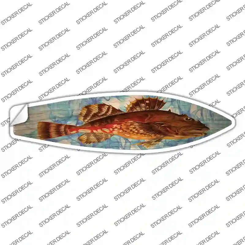 Orange Fish Novelty Surfboard Sticker Decal