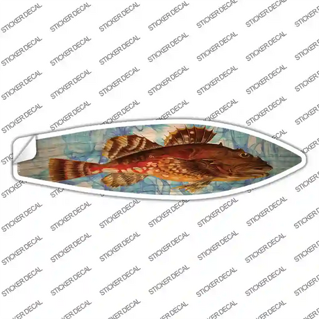 Orange Fish Novelty Surfboard Sticker Decal