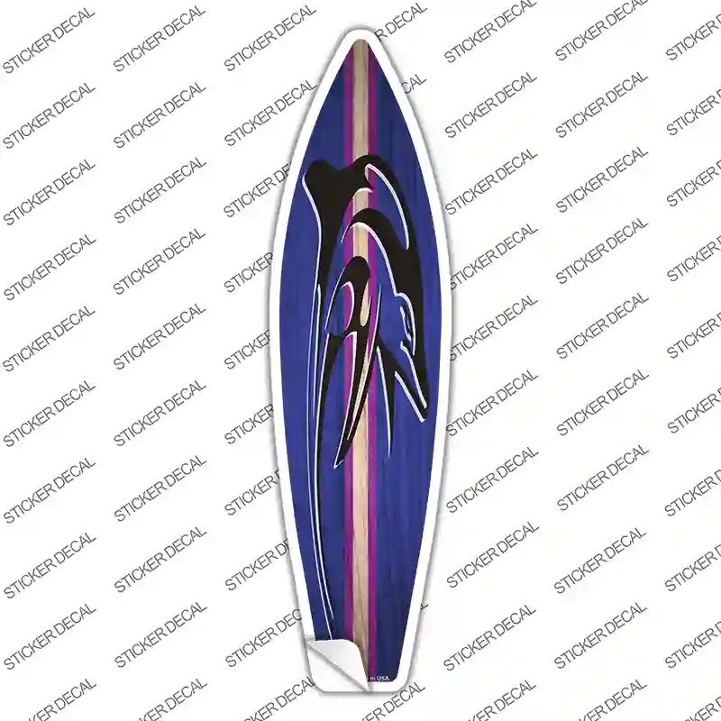 Dolphin Purple Striped Novelty Surfboard Sticker Decal