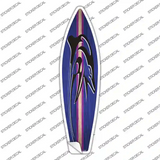 Dolphin Purple Striped Novelty Surfboard Sticker Decal