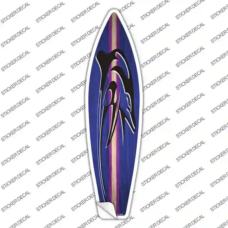 Dolphin Purple Striped Novelty Surfboard Sticker Decal