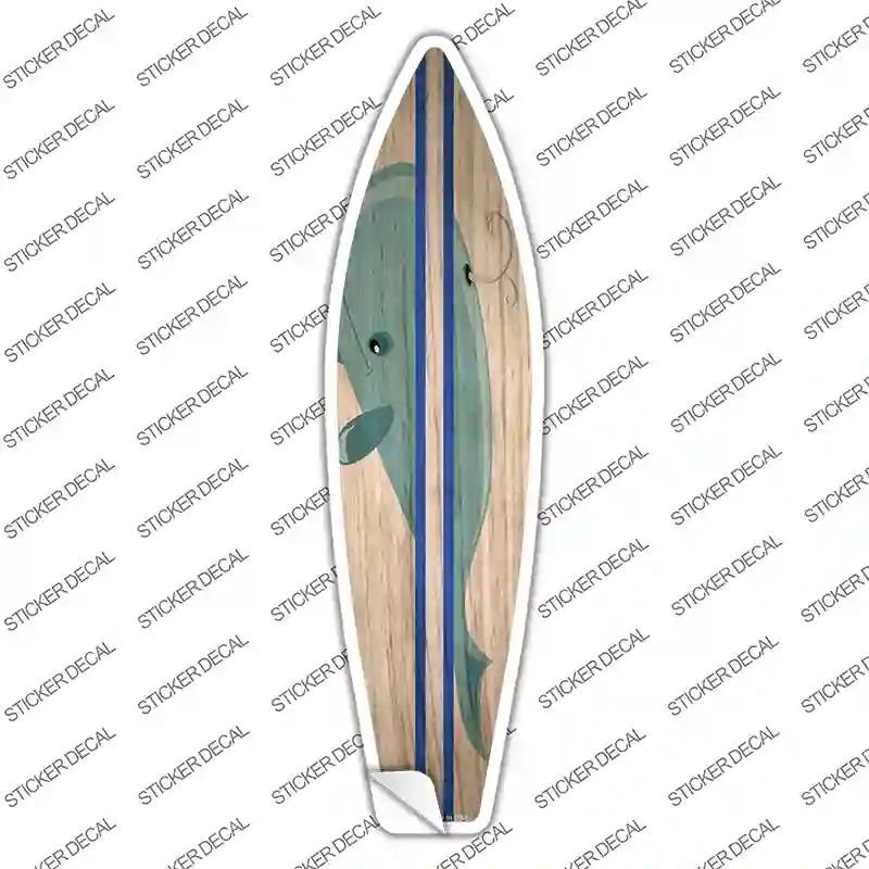 Whale Blue Striped Novelty Surfboard Sticker Decal