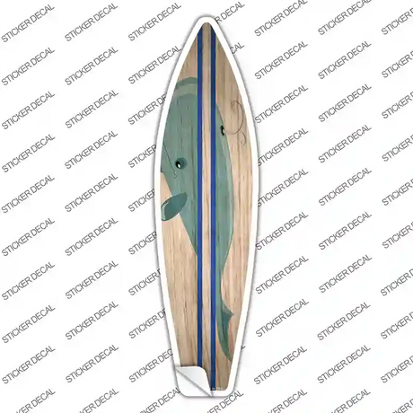 Whale Blue Striped Novelty Surfboard Sticker Decal