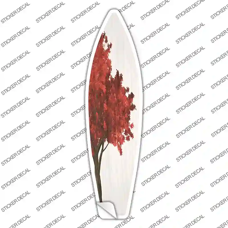 Red Leaves And Tree Novelty Surfboard Sticker Decal