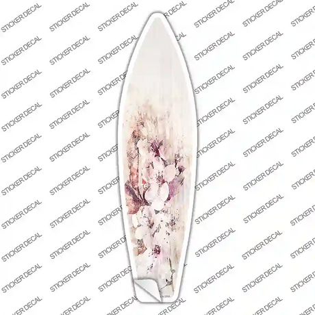White Flowers Novelty Surfboard Sticker Decal