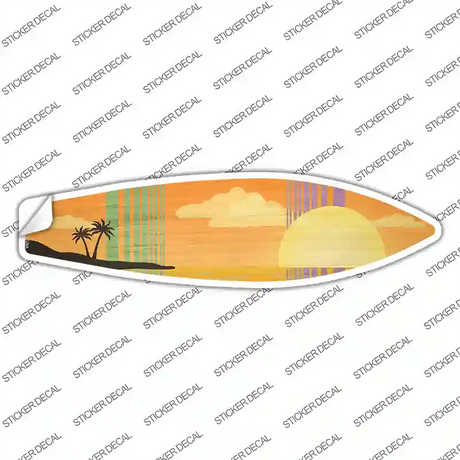 Tropical Sunset Novelty Surfboard Sticker Decal
