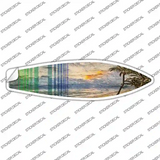 Ocean Sunset With Trees Novelty Surfboard Sticker Decal