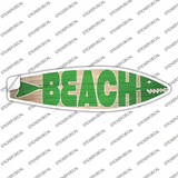Green Beach Novelty Surfboard Sticker Decal