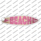Pink Beach Novelty Surfboard Sticker Decal
