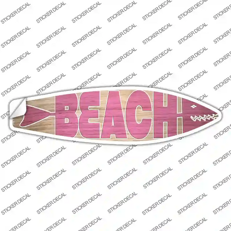 Pink Beach Novelty Surfboard Sticker Decal