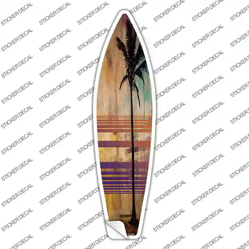 Tall Palm Tree Novelty Surfboard Sticker Decal