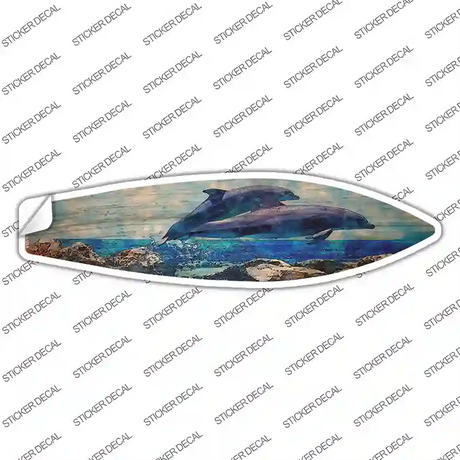 Dolphins Jumping Novelty Surfboard Sticker Decal