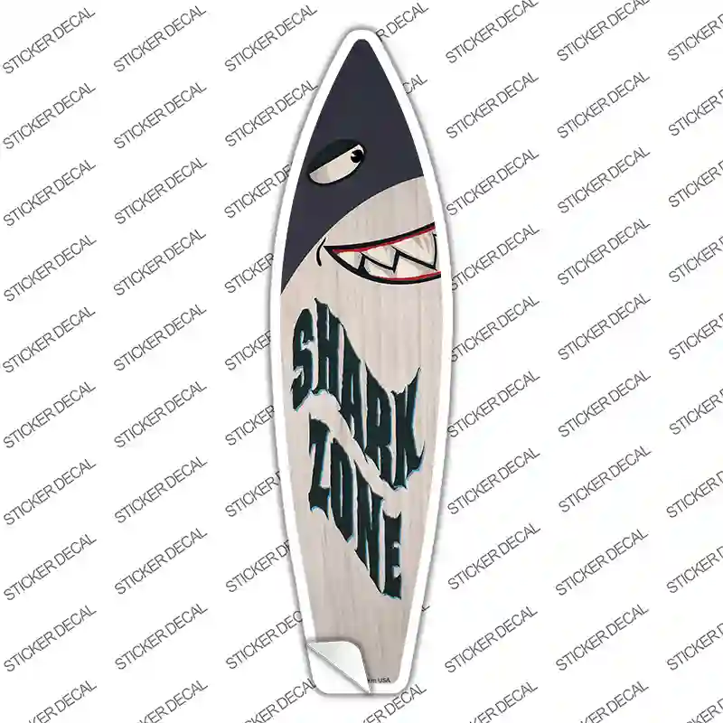 Shark Zone Novelty Surfboard Sticker Decal