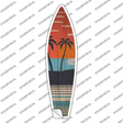 Twin Palm Trees Sunset Novelty Surfboard Sticker Decal