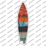 Twin Palm Trees Sunset Novelty Surfboard Sticker Decal