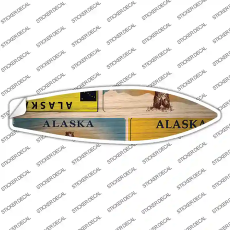 Alaska License Plate Novelty Surfboard Sticker Decal
