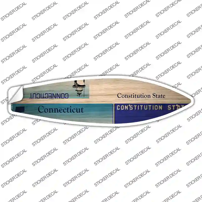 Connecticut License Plate Novelty Surfboard Sticker Decal