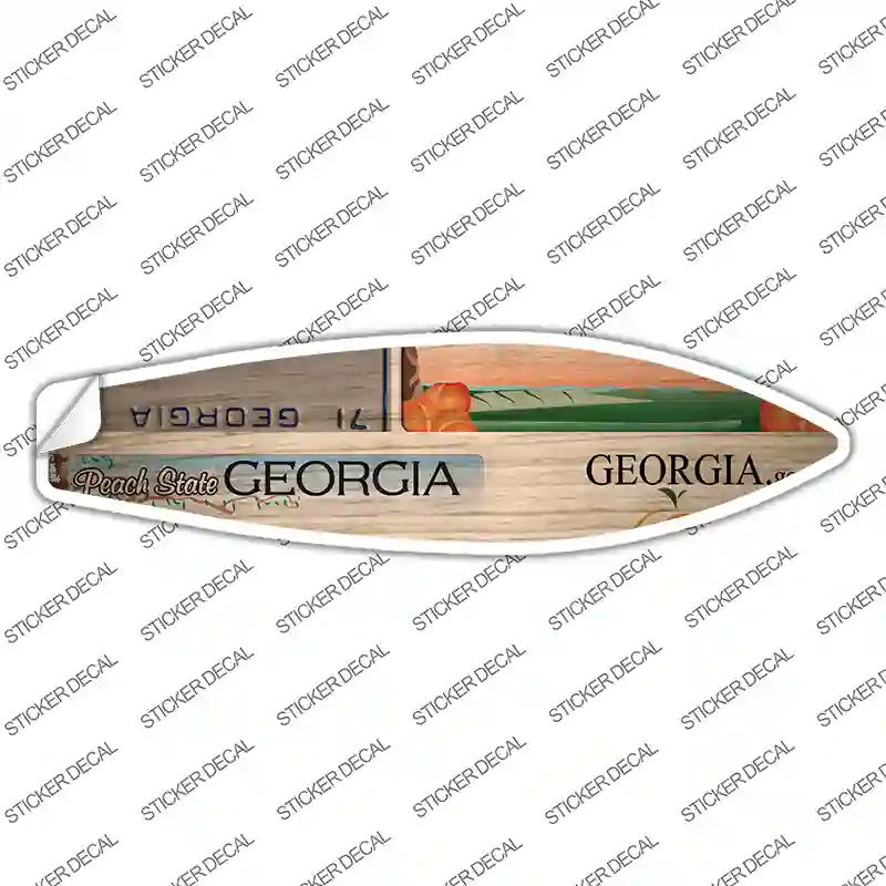 Georgia License Plate Novelty Surfboard Sticker Decal