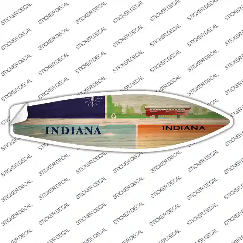 Indiana License Plate Novelty Surfboard Sticker Decal