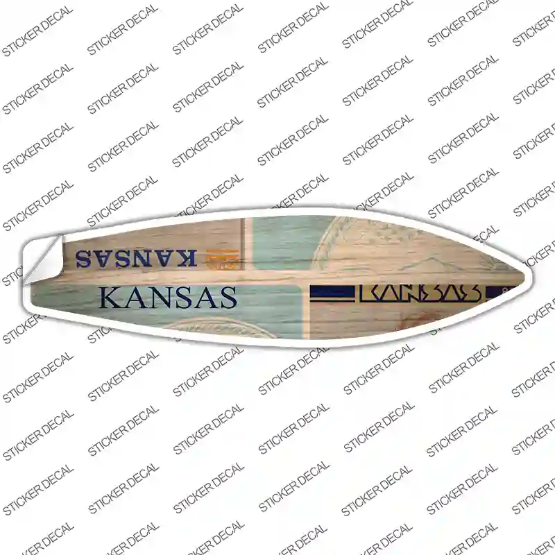 Kansas License Plate Novelty Surfboard Sticker Decal