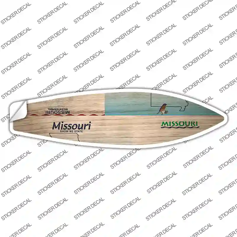 Missouri License Plate Novelty Surfboard Sticker Decal