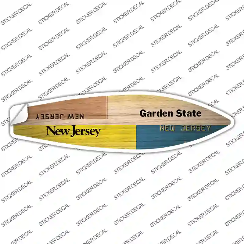 New Jersey License Plate Novelty Surfboard Sticker Decal