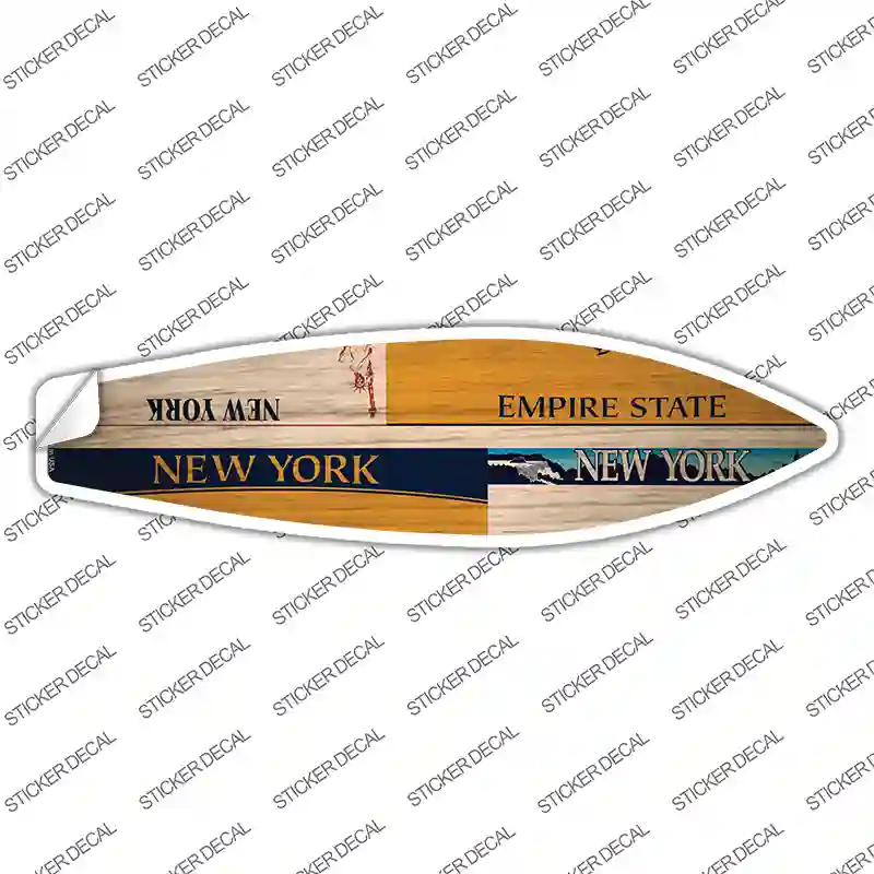 New York License Plate Novelty Surfboard Sticker Decal