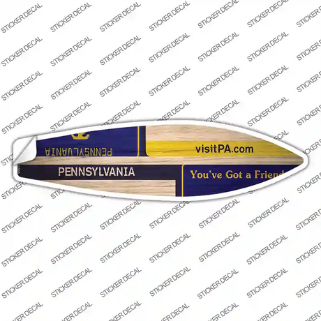 Pennsylvania License Plate Novelty Surfboard Sticker Decal