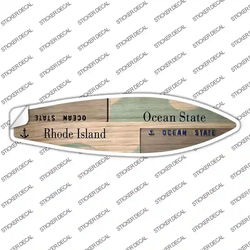 Rhode Island License Plate Novelty Surfboard Sticker Decal