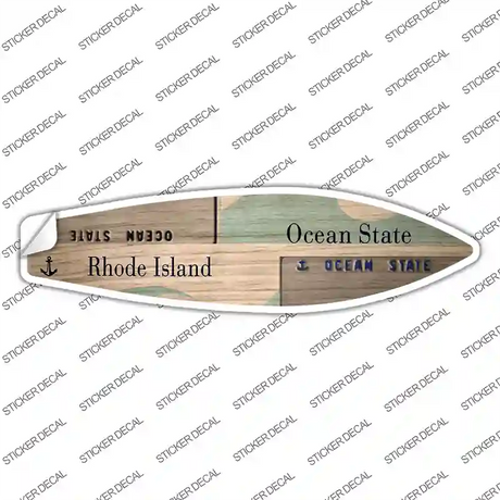 Rhode Island License Plate Novelty Surfboard Sticker Decal