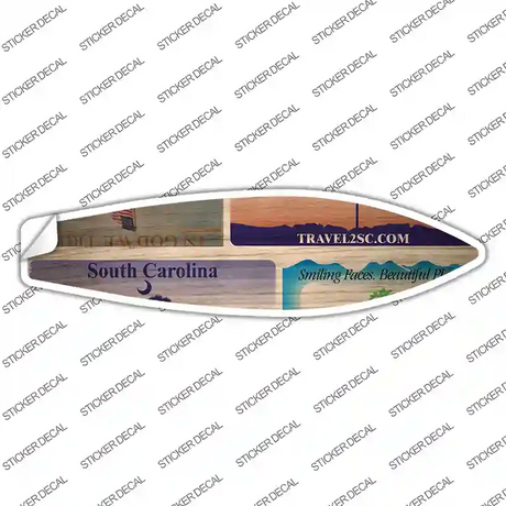 South Carolina License Plate Novelty Surfboard Sticker Decal
