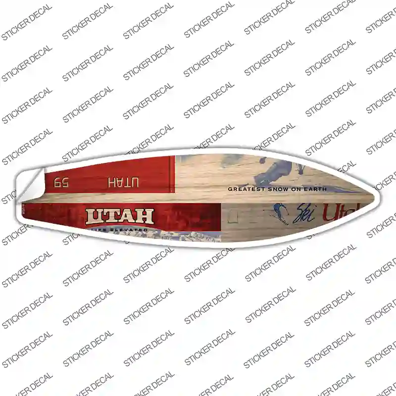 Utah License Plate Novelty Surfboard Sticker Decal
