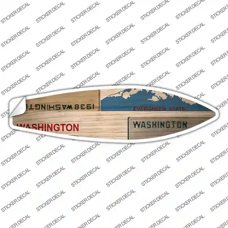 Washington License Plate Novelty Surfboard Sticker Decal