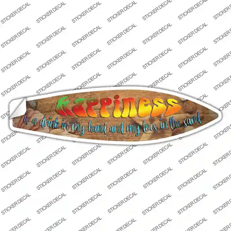 Happiness Drink In Hand Novelty Surfboard Sticker Decal