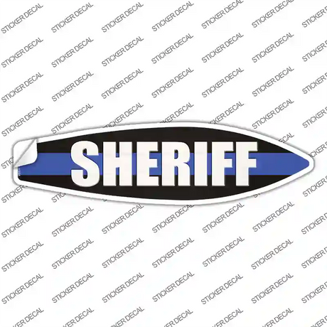 Sheriff Blue Line Novelty Surfboard Sticker Decal