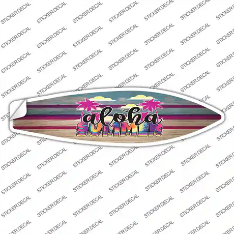 Aloha Summer Tie Dye Novelty Surfboard Sticker Decal
