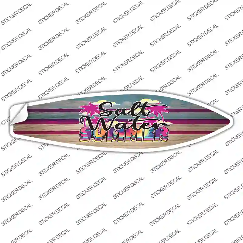 Salt Water Summer Tie Dye Novelty Surfboard Sticker Decal