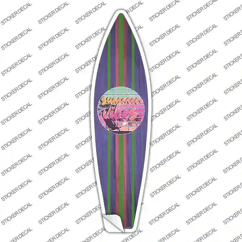 Summer Vibes Novelty Surfboard Sticker Decal
